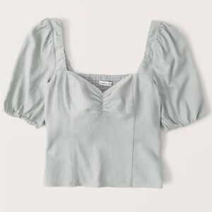 Abercrombie linen cropped blouse